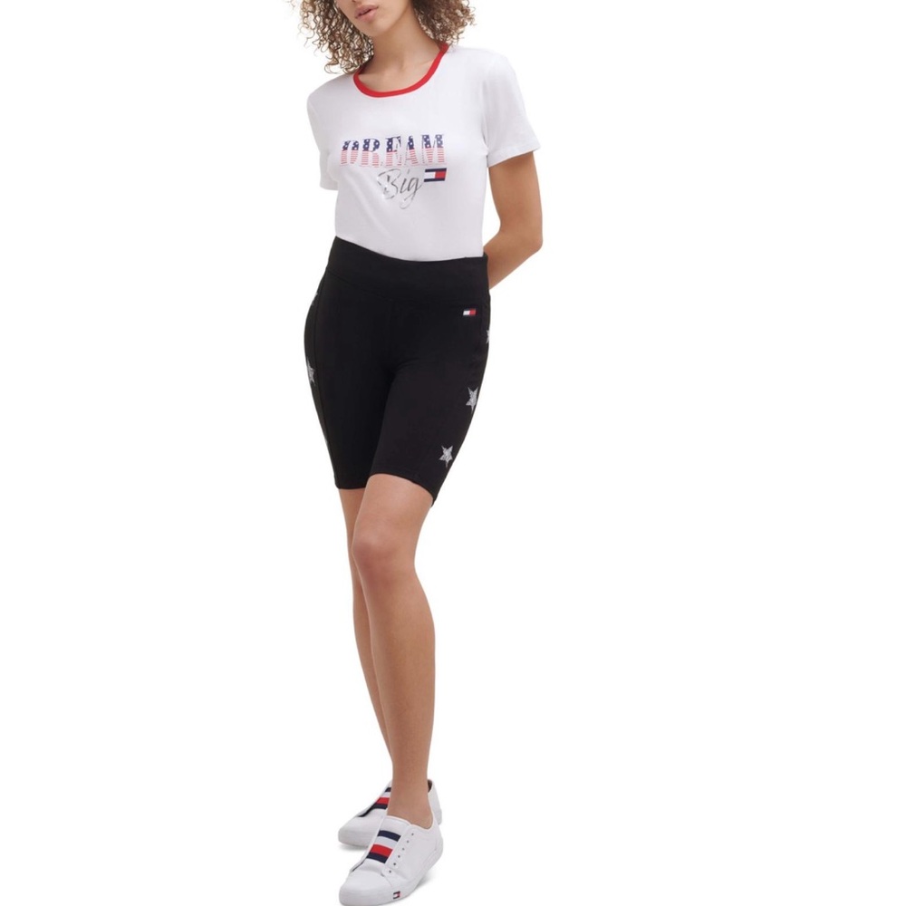 Tommy Hilfiger printed biker shorts with 3 white stars on the sides